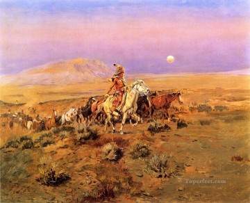 Los indios ladrones de caballos Charles Marion Russell Indiana Pinturas al óleo